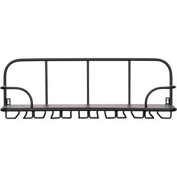 Wandregal Hugo für Gläser Metall Holz Schwarz