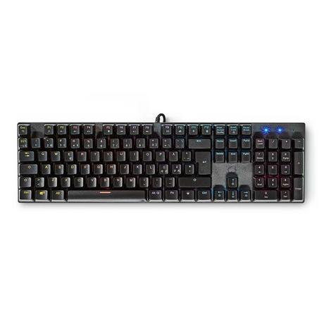 Nedis  Clavier de jeu filaire | USB Type-A | Touches mécaniques | LED | QWERTY | ND Layout | Alimentation USB | Longueur du câble d'alimentation : 1.50 m | Gaming 