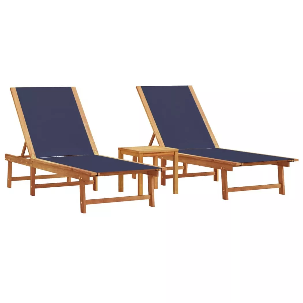 VidaXL - Sonnenliege akazienholz, One Size, Blau