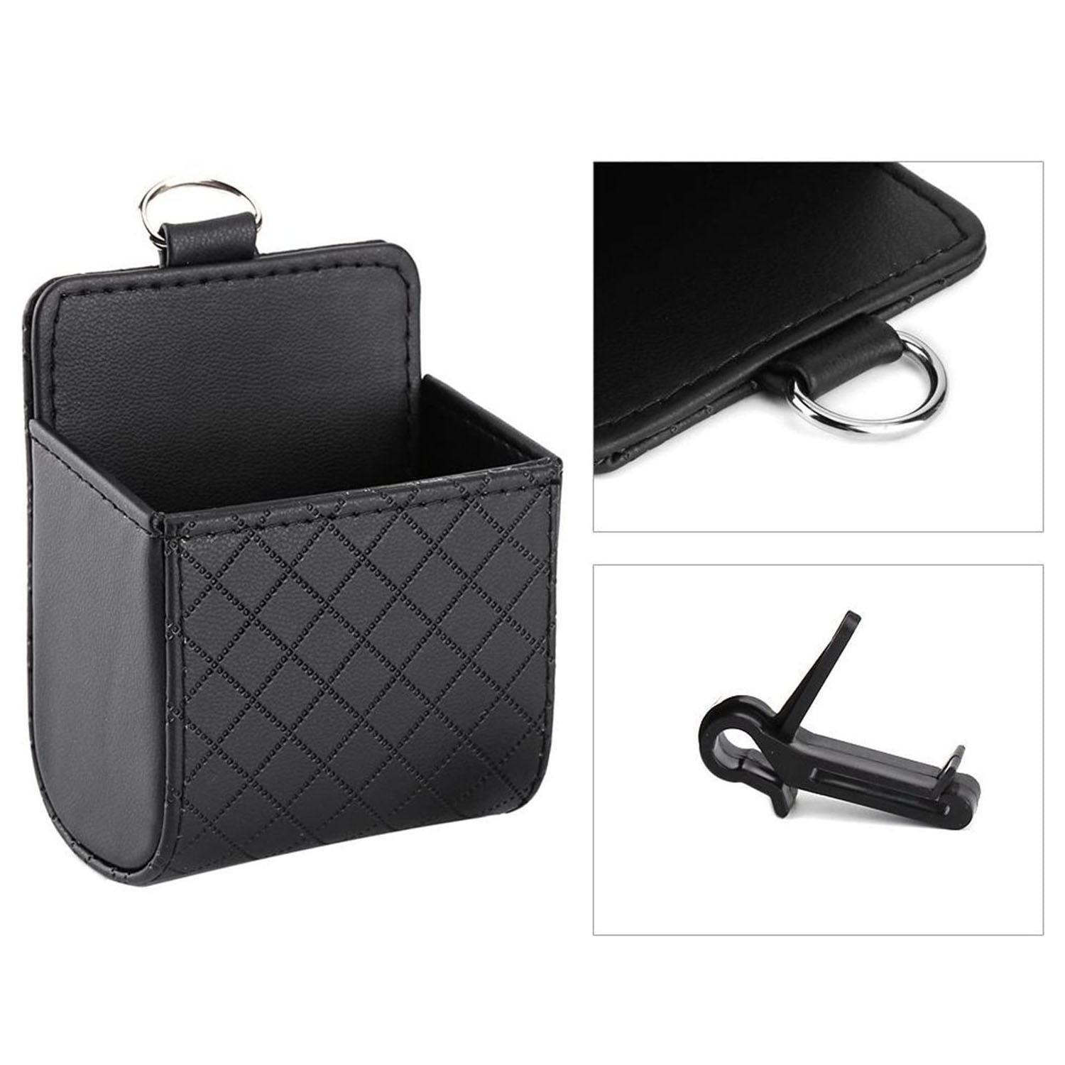eStore Petit sac de rangement pour grille d'aération de voiture - Noir  
