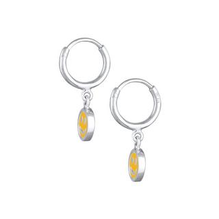 Elli  Boucles d'Oreilles Enfants Créoles Pendentif Smile Avec Émail 