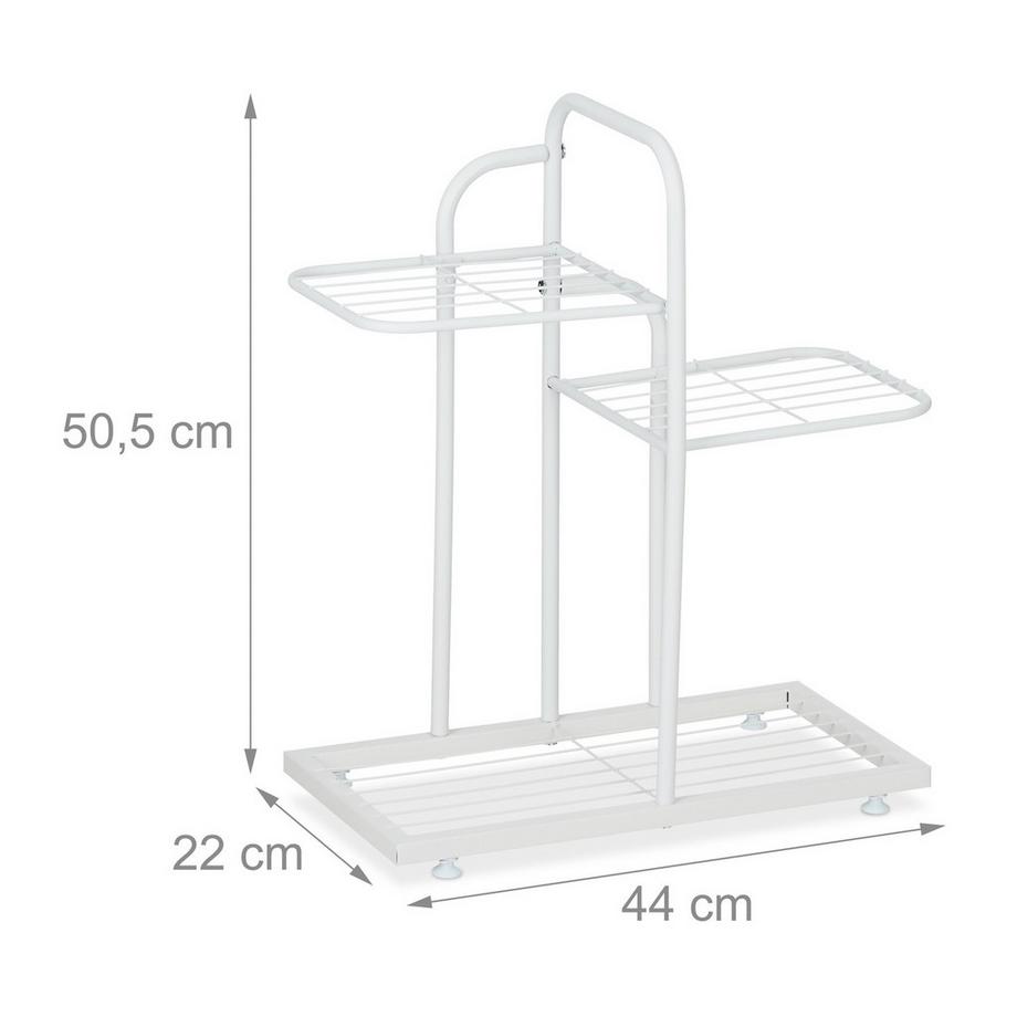 B2X Weißer Pflanzenständer 3 Ebenen  