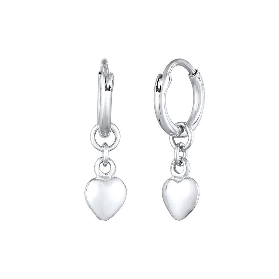 Elli  Boucles d'Oreilles Femmes Créoles Pendentif Coeur Amour Basique 