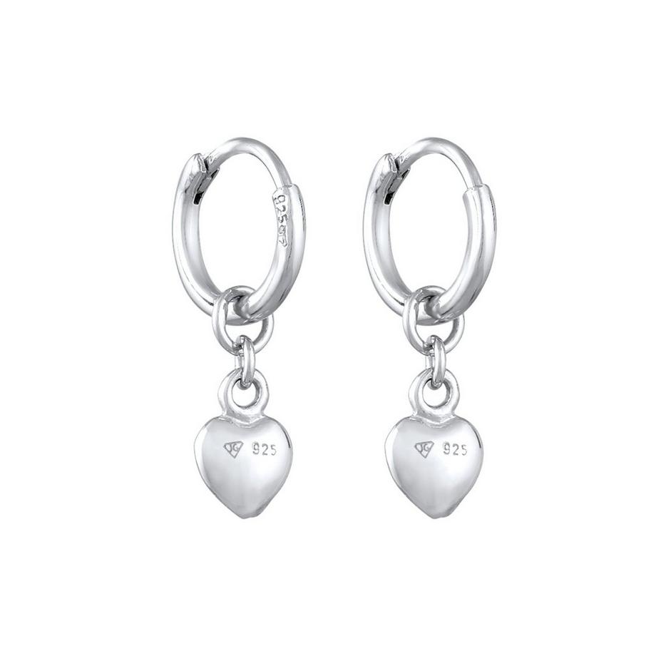 Elli  Boucles d'Oreilles Femmes Créoles Pendentif Coeur Amour Basique 