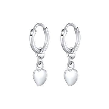 Boucles d'Oreilles Femmes Créoles Pendentif Coeur Amour Basique