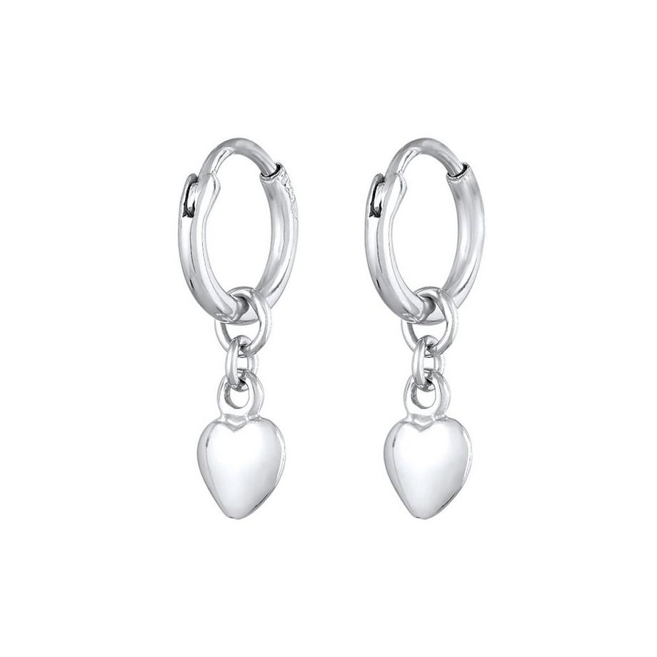 Elli  Boucles d'Oreilles Femmes Créoles Pendentif Coeur Amour Basique 