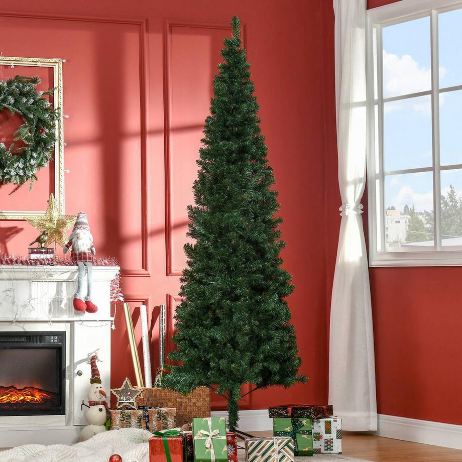 Northio Albero di Natale 2,1 m Albero di Natale con supporto abete artificiale 631 rami smontabili PVC verde Ø81 x 210 cm  