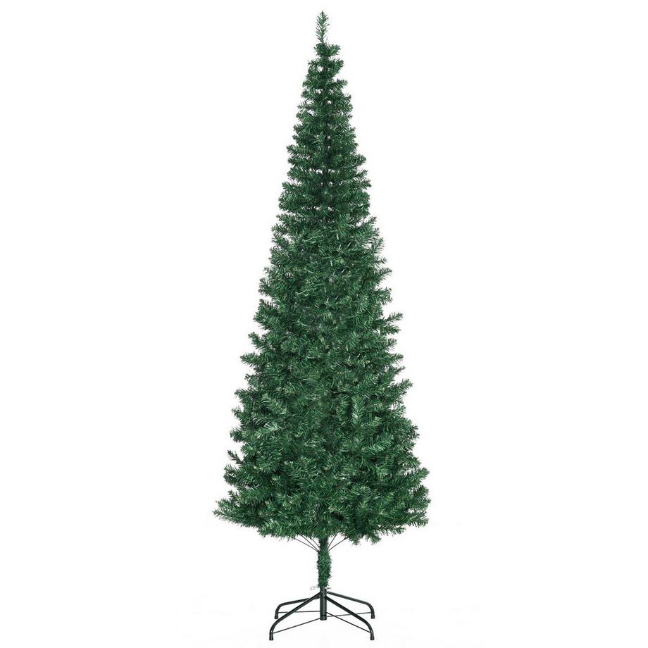 Albero di Natale 2,1 m Albero di Natale con supporto abete artificiale 631 rami smontabili PVC verde Ø81 x 210 cm