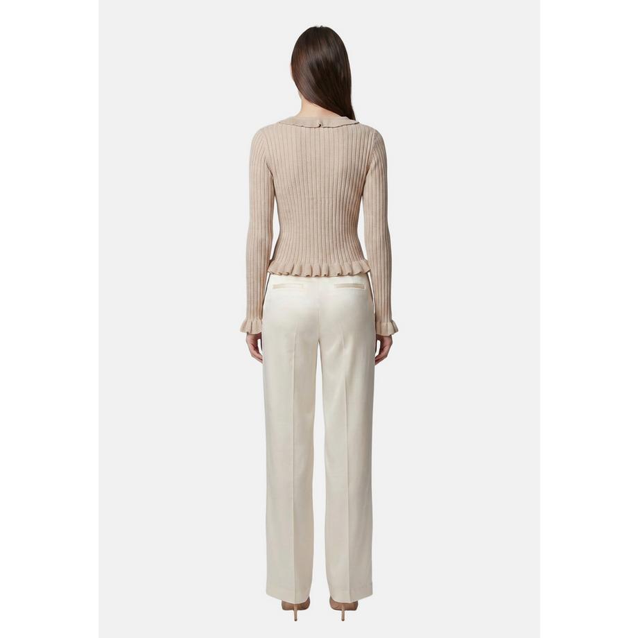 Roberta Rossi Cardigan a maglia costata con volant  