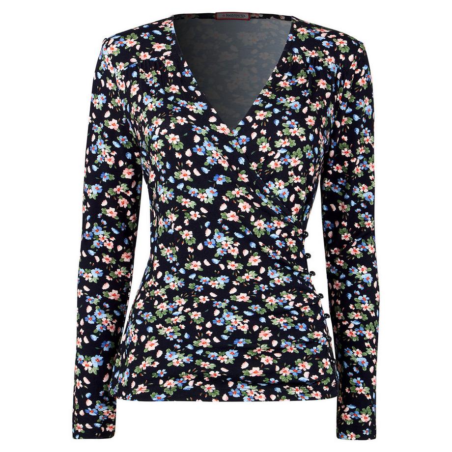 Joe Browns Jersey Blumenmuster Schalkragen Wickelshirt  