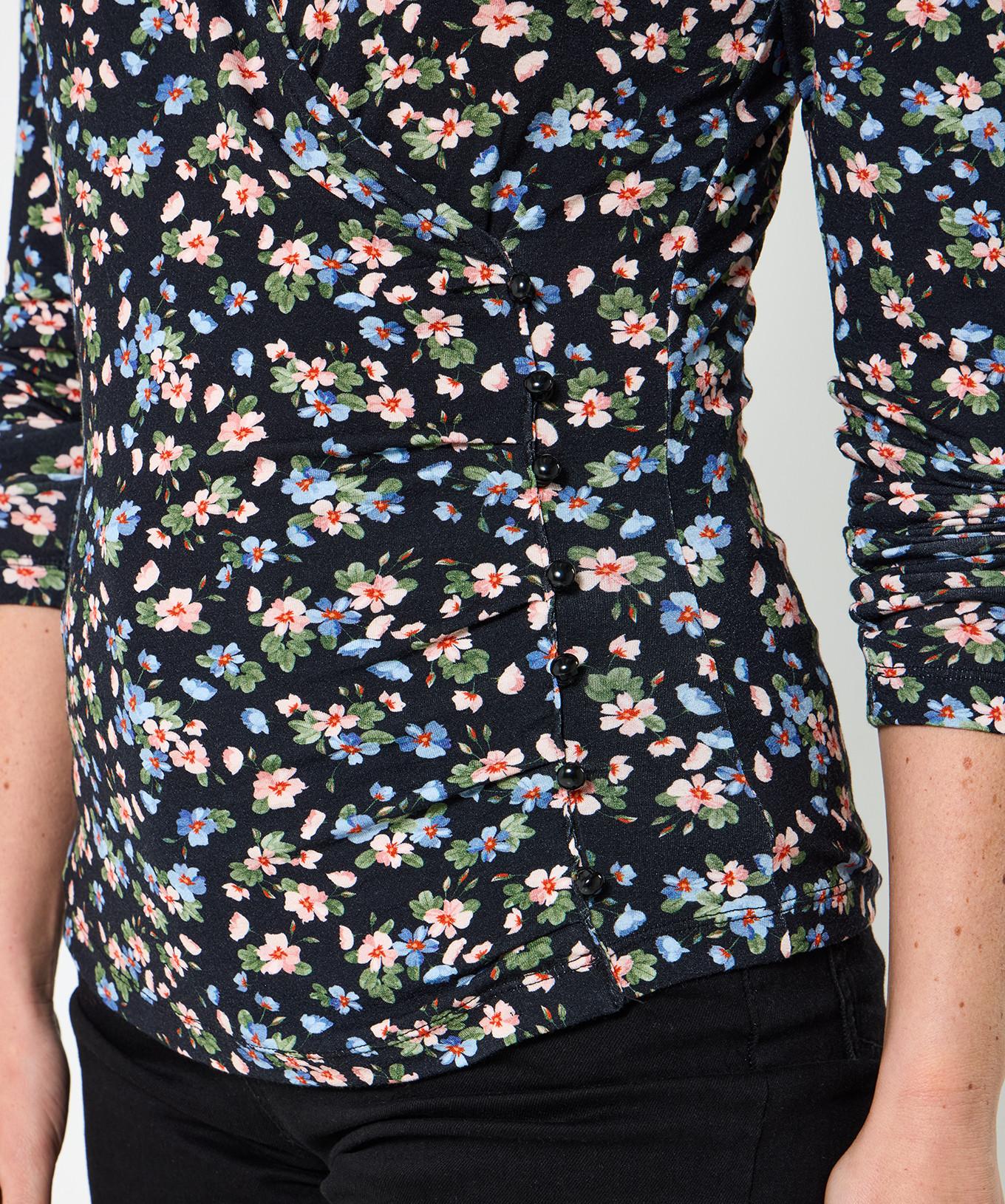 Joe Browns Jersey Wickelshirt mit Blumenmuster und Schalkragen  