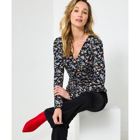 Joe Browns Jersey Wickelshirt mit Blumenmuster und Schalkragen  