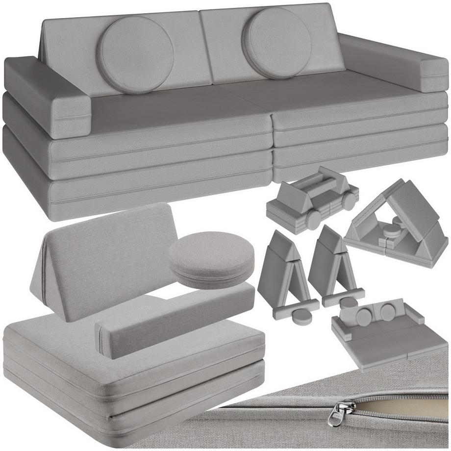 Tectake Divano da gioco Lilly 8 pezzi, disposizione flessibile  