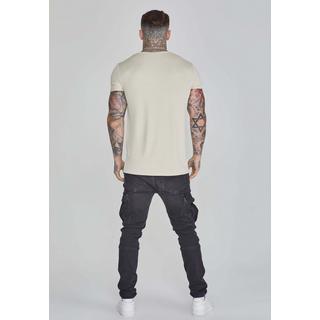 Sik Silk  T-shirt Muscle Fit T-Shirt in Ecru 