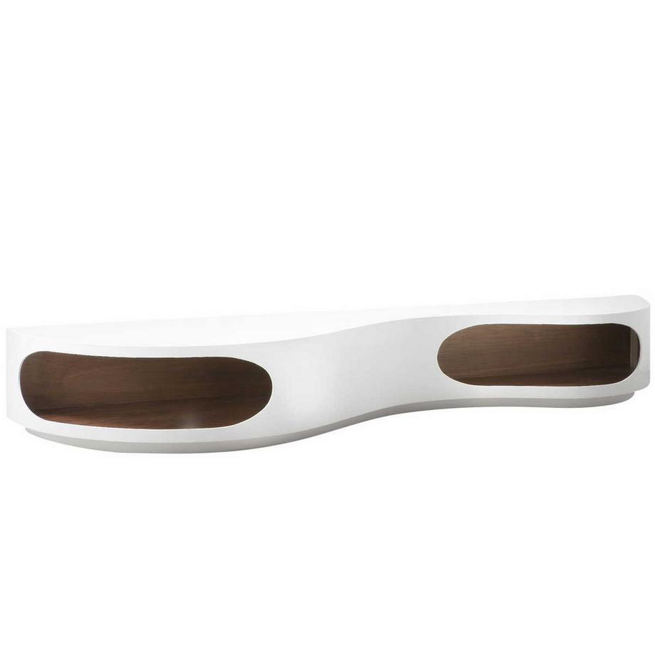 Lowboard 200x50x30cm weiss-Walnuss