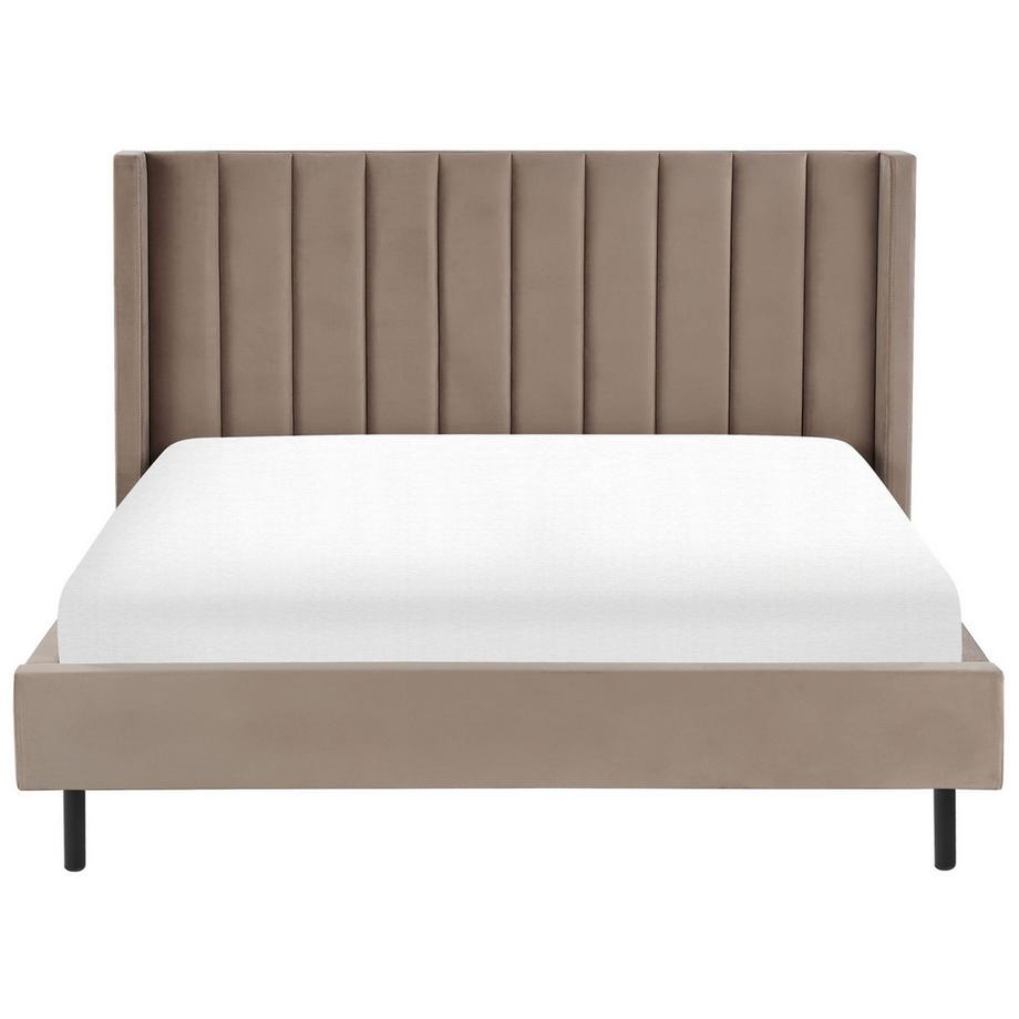 Beliani Letto con rete a doghe en Velluto Moderno VILLETTE  
