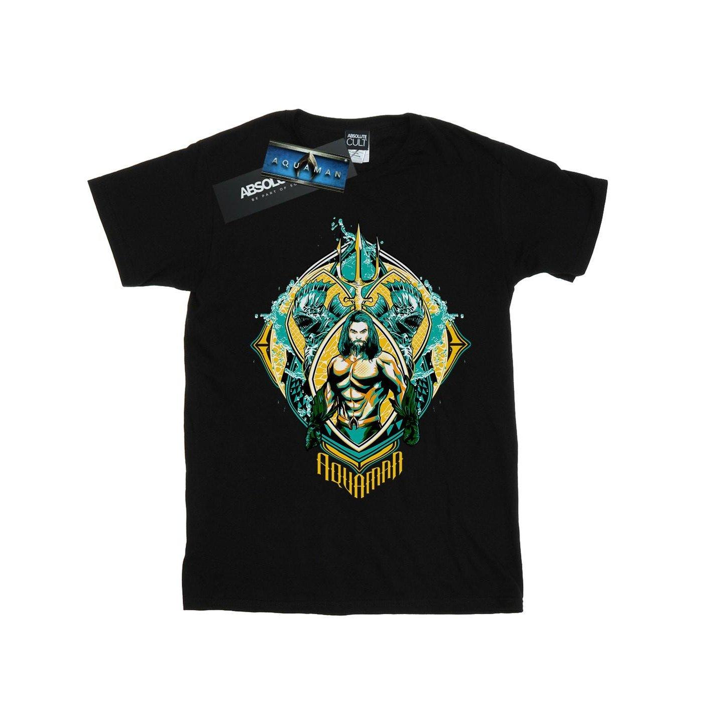 Image of Aquaman The Trench Crest Tshirt Damen Schwarz M