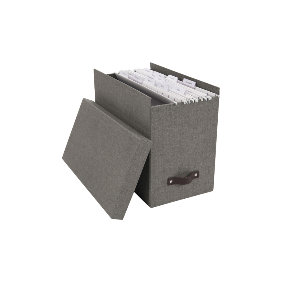 Bigso Box of Sweden JOHAN Hängeregister Box   Grau Canvas  