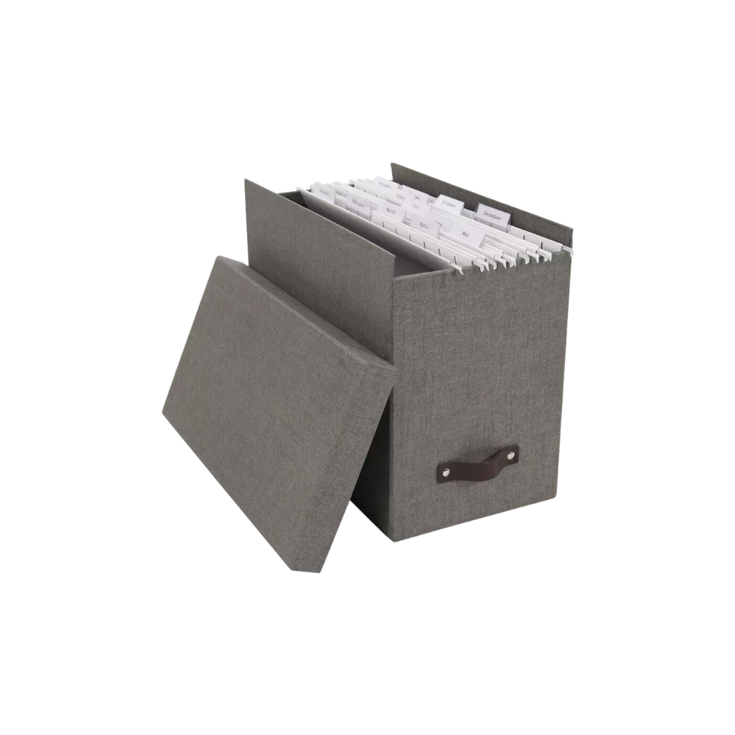 Bigso Box of Sweden – JOHAN Hängeregister Grau Canvas, One Size,