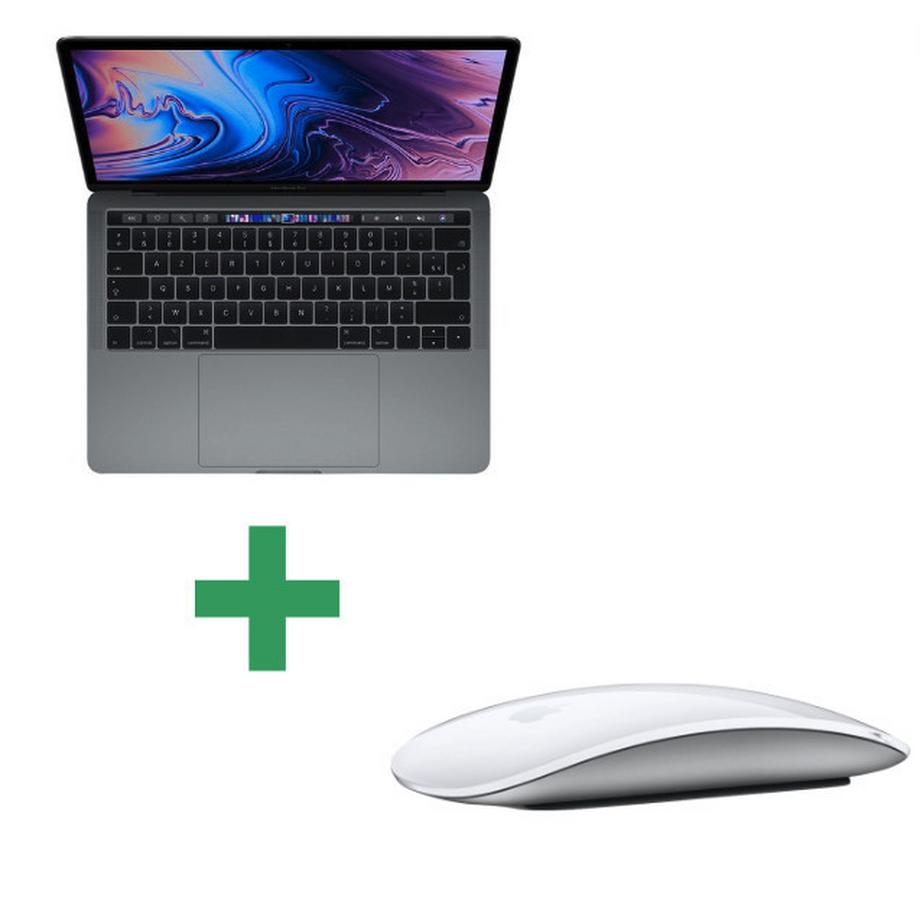 Apple  Reconditionné MacBook Pro Touch Bar 13" 2017 Core i5 3,1 Ghz 8 Go 256 Go SSD Gris Sidéral + Souris Apple Magic Mouse 2 Sans Fil - Blanche 