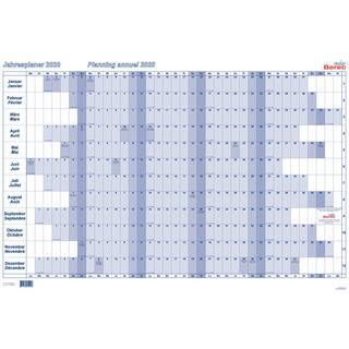 Berec BEREC Jahresplan quer 90x60cm B 5666/22 2022, blau  