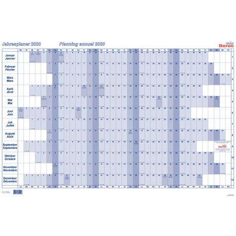 Berec BEREC Jahresplan quer 90x60cm B 5666/22 2022, blau  