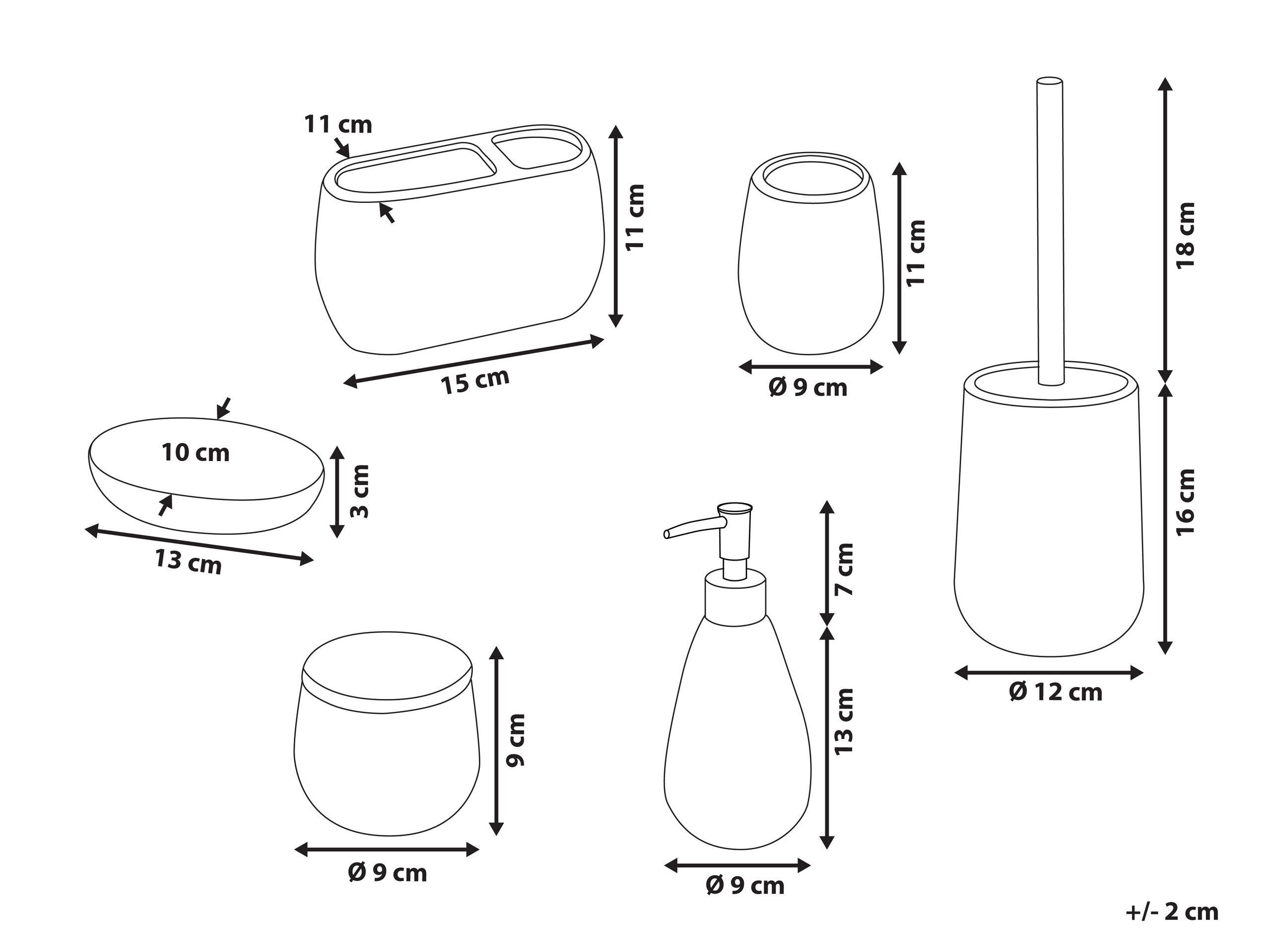 Beliani Badaccessoires Set 6-teilig aus Keramik Modern ANTUCO  