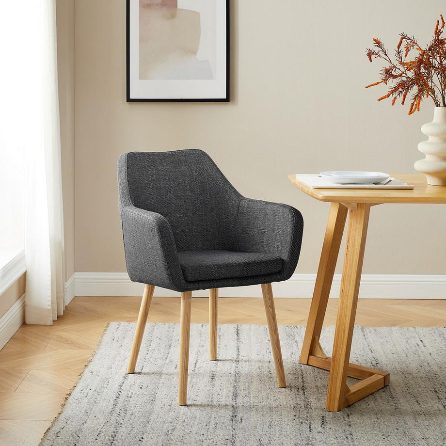 mutoni Chaise avec accoudoirs Imperial gris foncé  