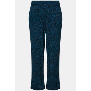 Ulla Popken  Pantalon à enfiler Rose à motif et taille élastique 