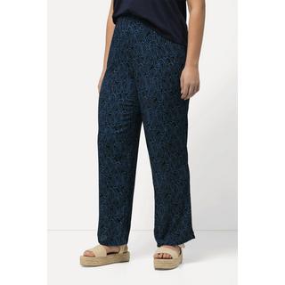 Ulla Popken  Pantalon à enfiler Rose à motif et taille élastique 