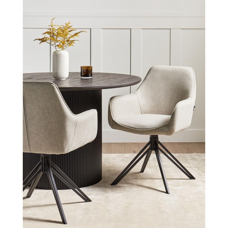 Beliani Esszimmerstuhl 2er Set aus Stoff Retro JODAR  