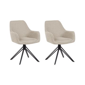 Esszimmerstuhl 2er Set aus Stoff Retro JODAR