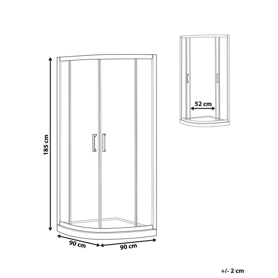 Beliani Cabine de douche en Verre de sécurité  JUKATAN  