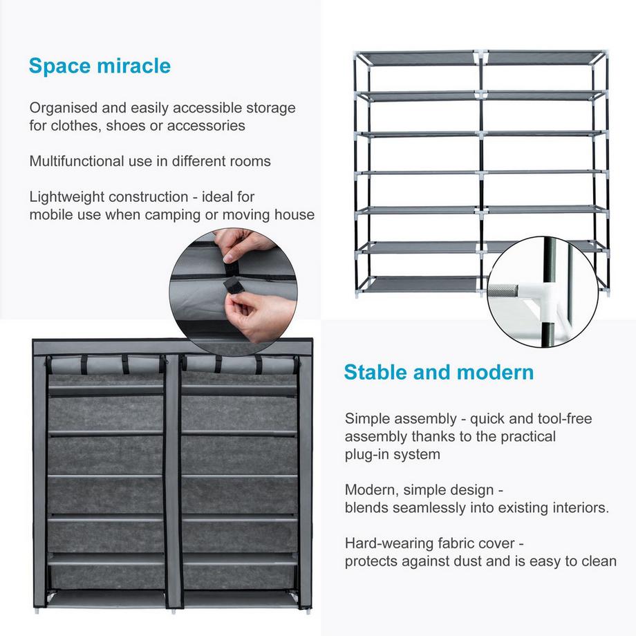 Intirilife Scarpiera In Tessuto Per Guardaroba  