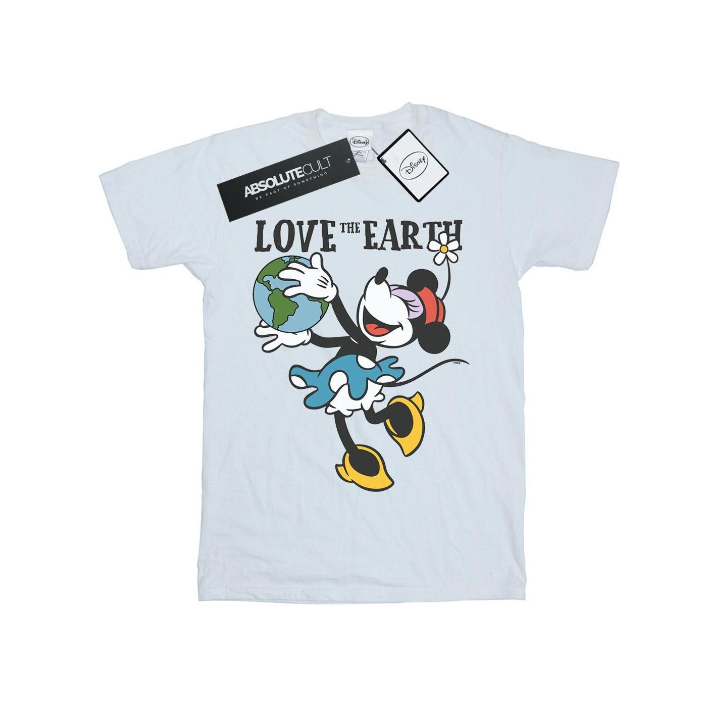 Image of Mickey Mouse Love The Earth Tshirt Damen Weiss 3XL