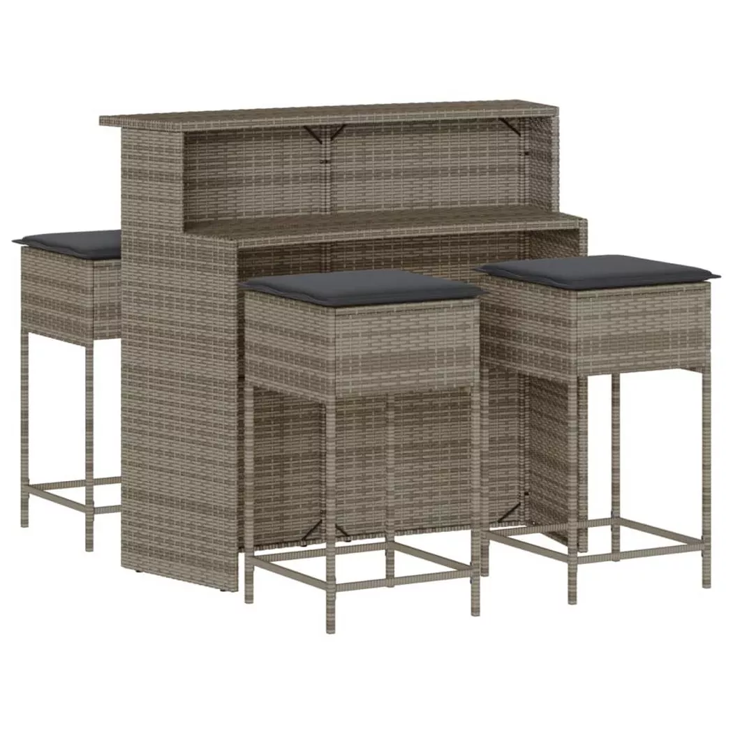 VidaXL - set bar da giardino Polirattan, One Size, Grigio