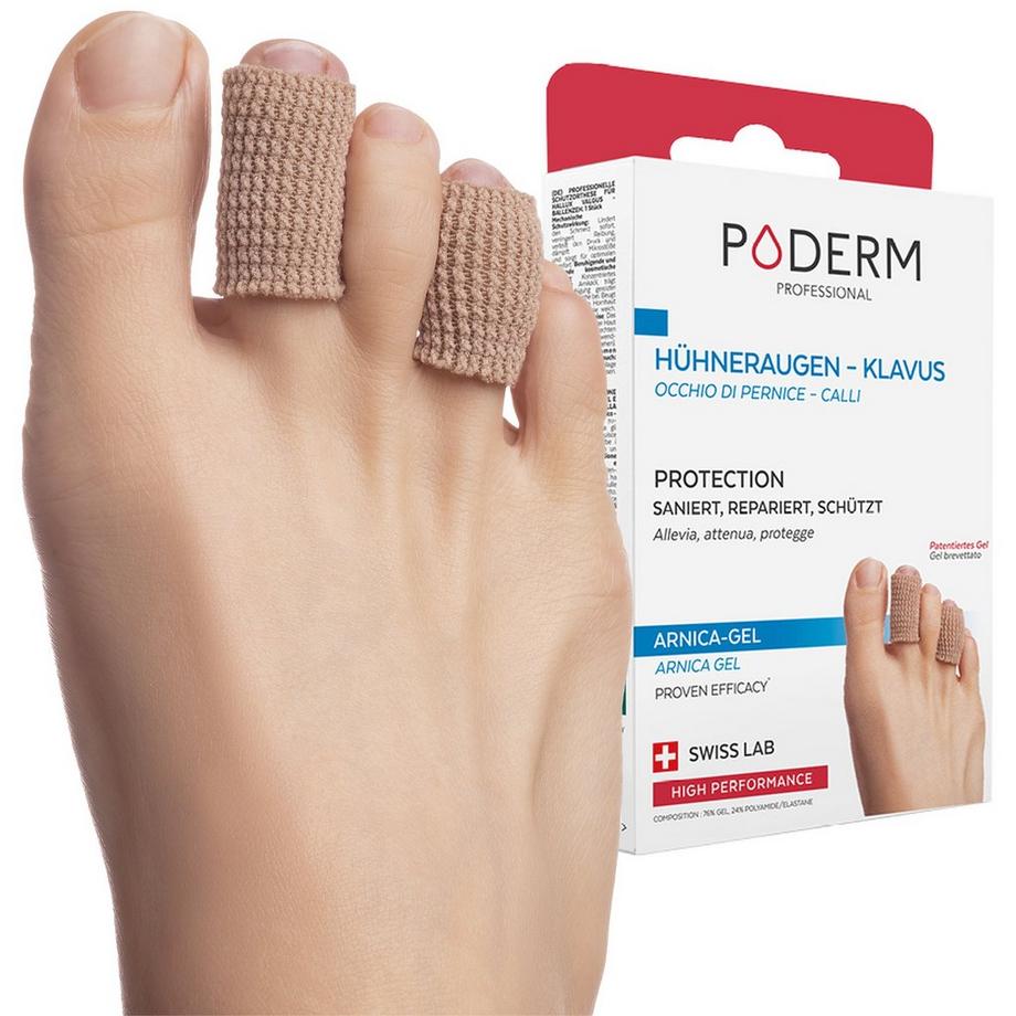 PODERM  Cors et Oeil de Perdrix Protection X2 - Taille S - Recommandé par les Podologues - 100% Naturel & Vegan - Swiss Made 