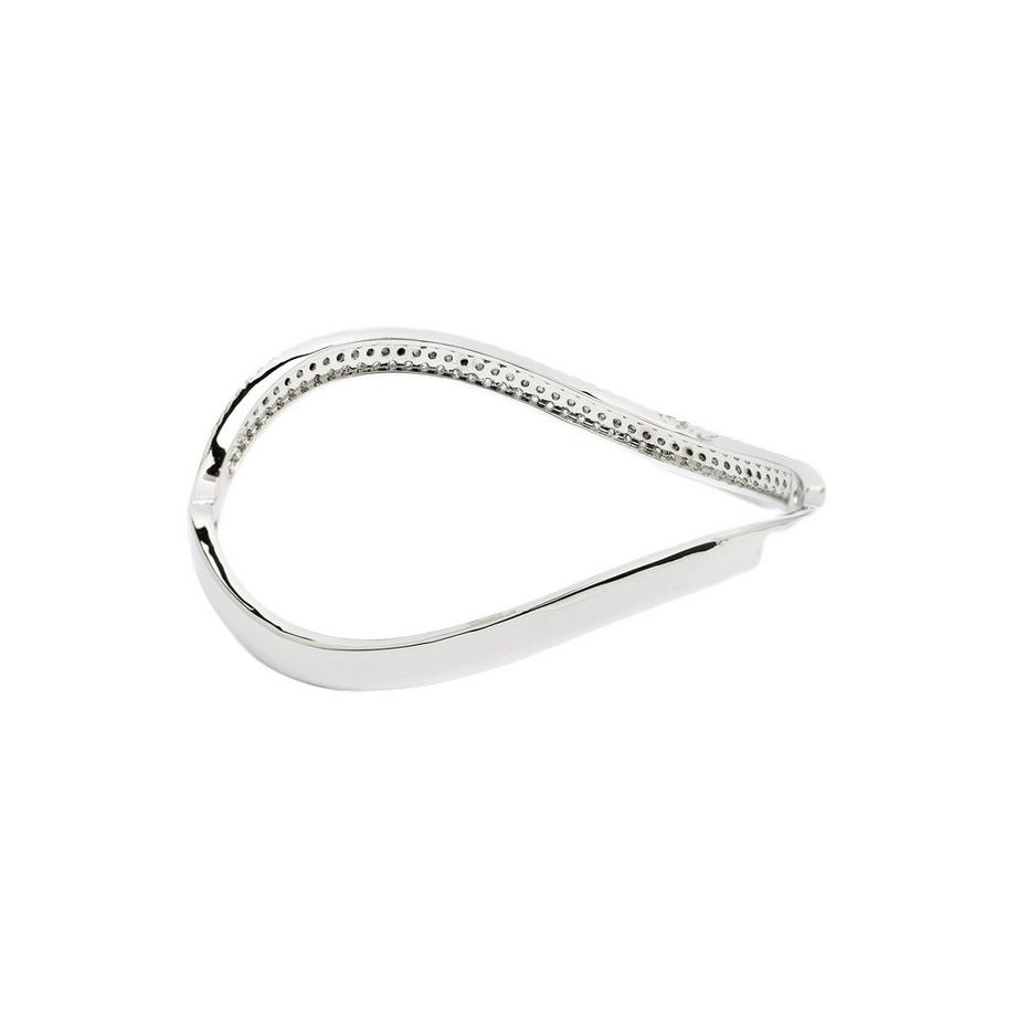 AVANT-GARDE PARIS  Bracelet manchette lueur argentée 