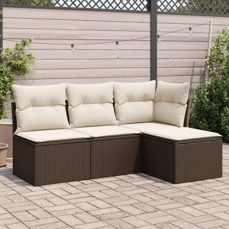 VidaXL set divano da giardino Polirattan  