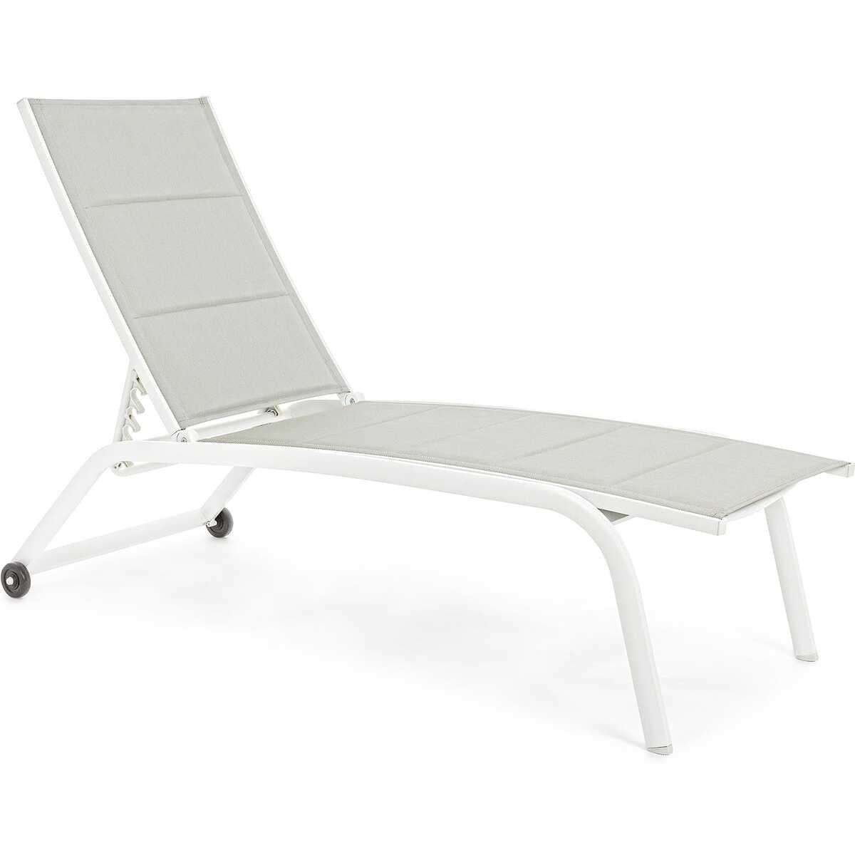 mutoni Chaise longue à roulettes Cleopas haute blanc gris clair  