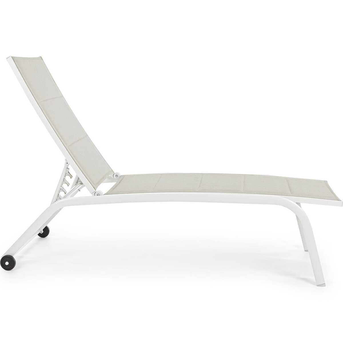 mutoni Chaise longue à roulettes Cleopas haute blanc gris clair  