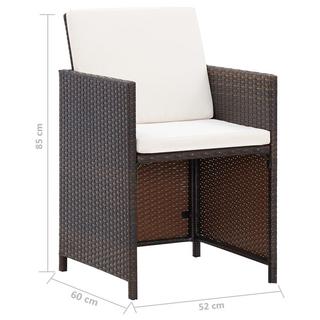 VidaXL Chaise et tabouret de jardin rotin synthétique  