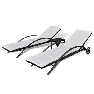 VidaXL Chaise longue rotin synthétique  