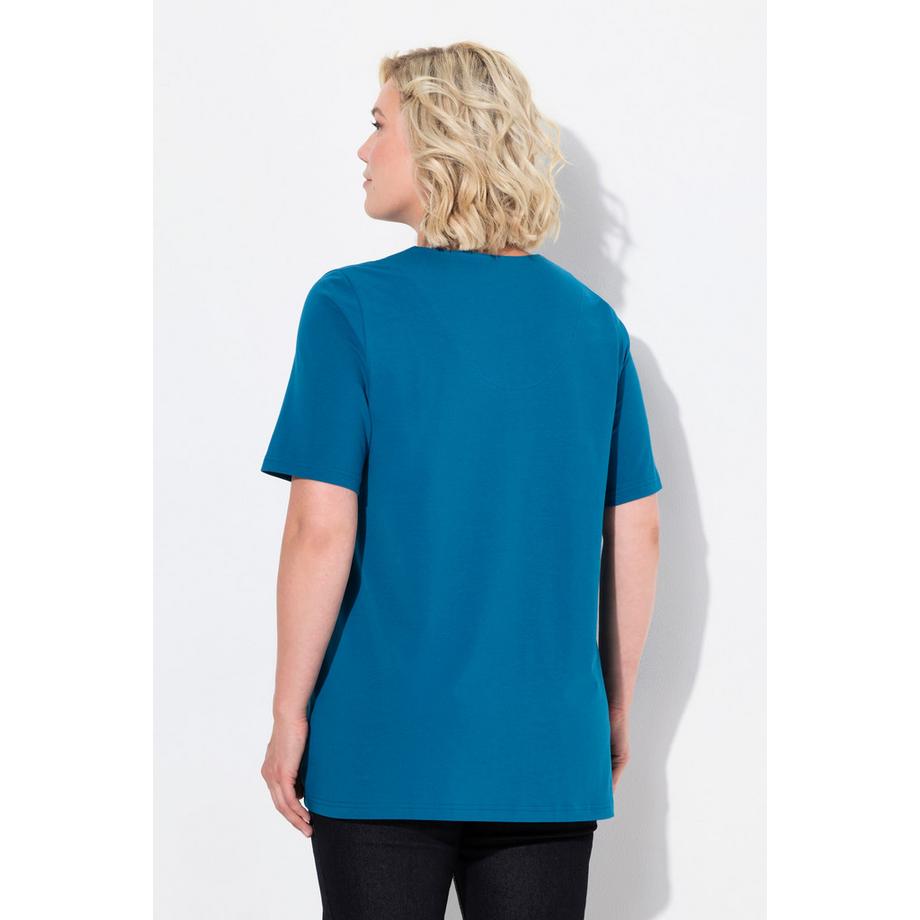 Ulla Popken T-Shirt Linea A Scollo Tunica Mezza Manica  