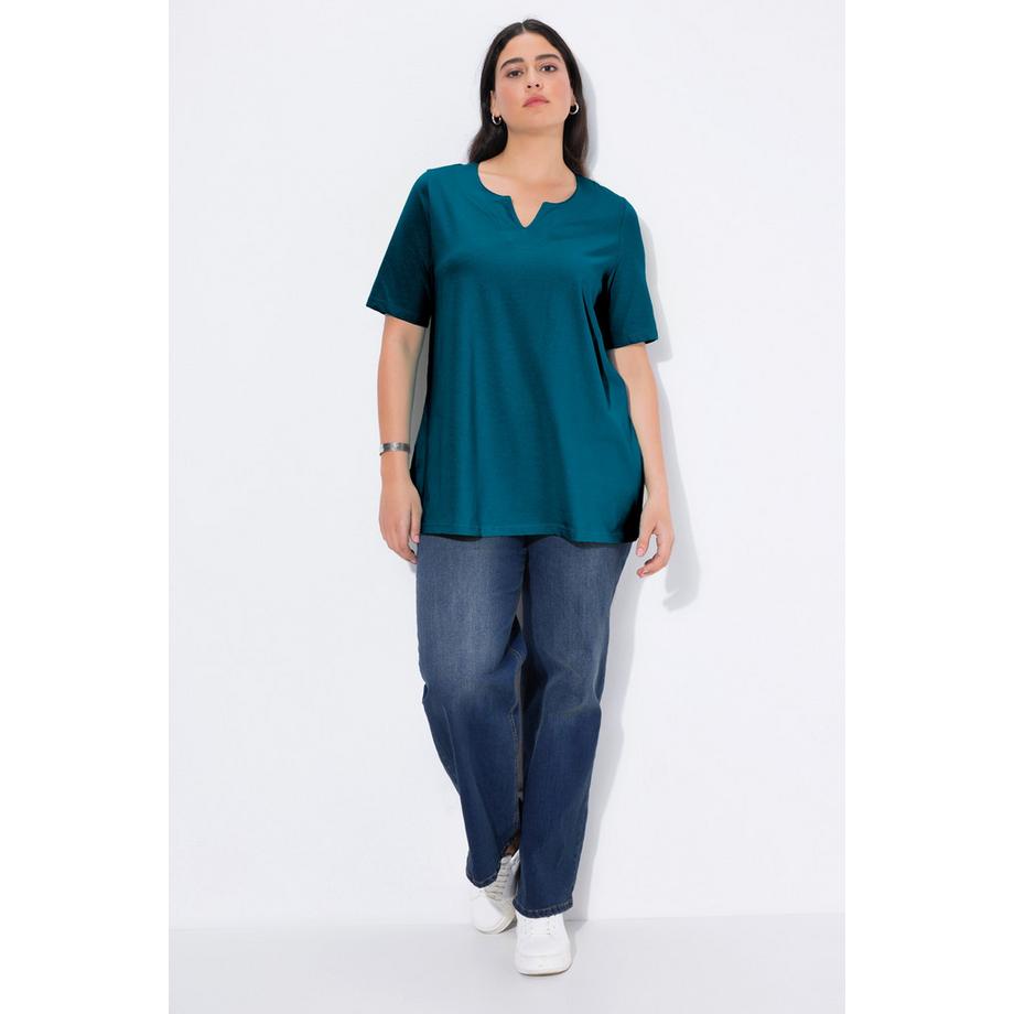 Ulla Popken T-Shirt Linea A Scollo Tunica Mezza Manica  