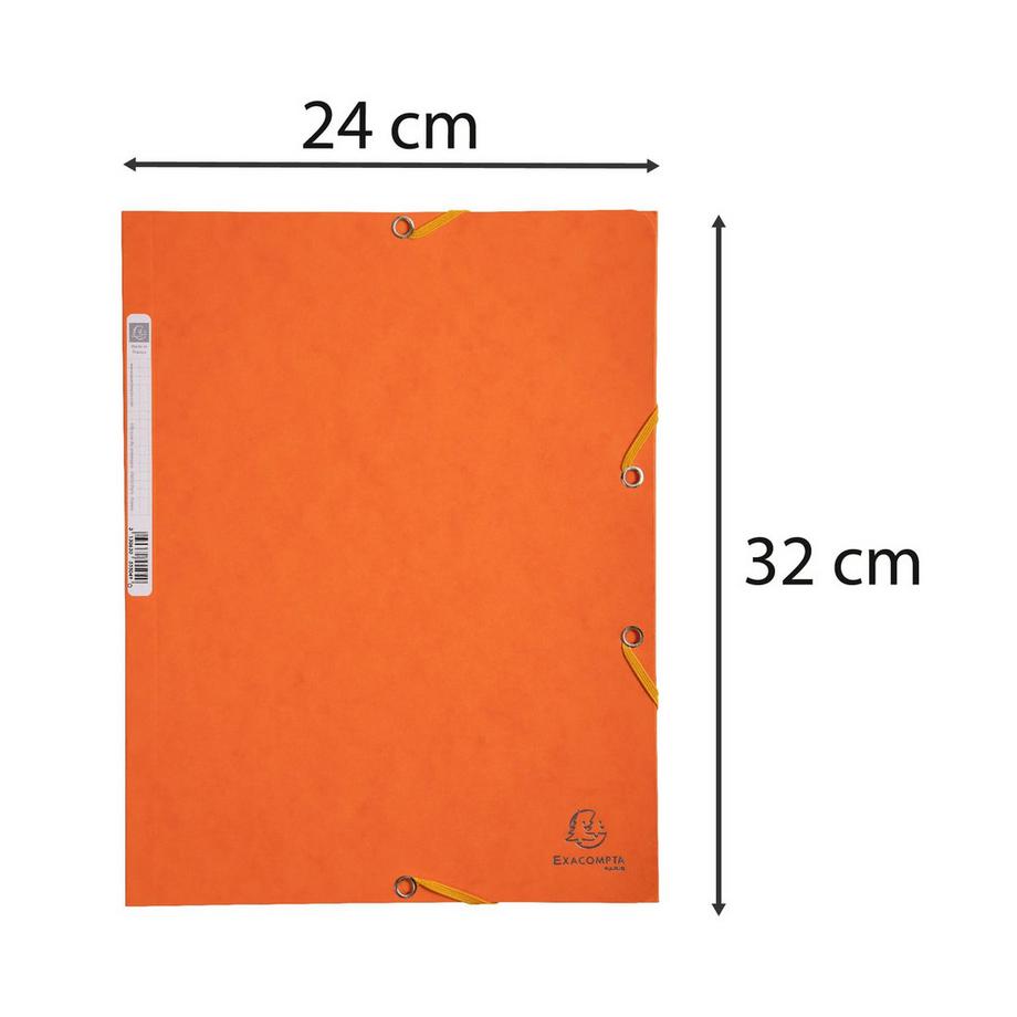 Exacompta Sammelmappe mit Gummizug und 3 Klappen aus Colorspan-Karton 355g/qm, für Format DIN A4 - x 50  