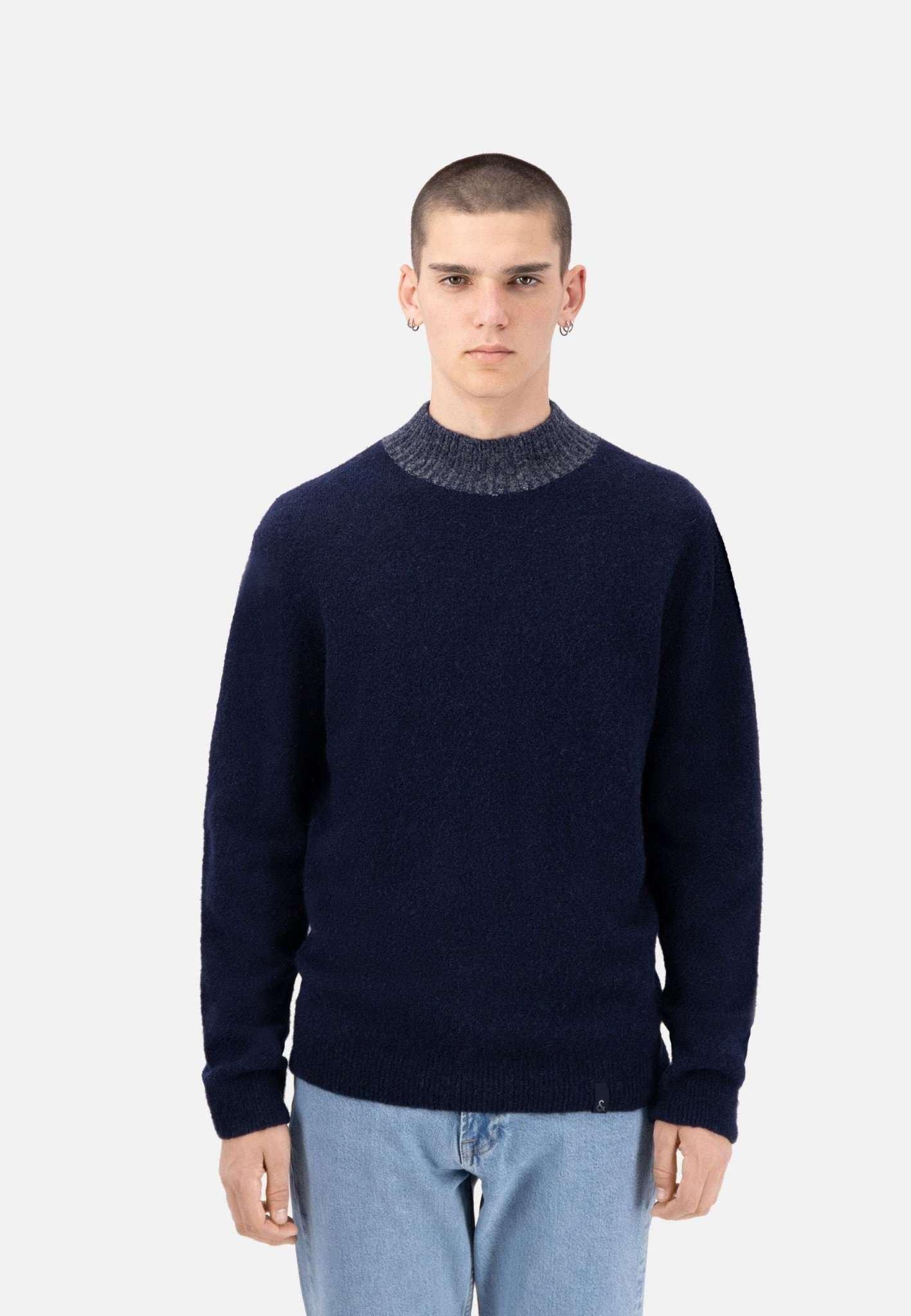 Image of Pullover Roundneck-hairy Herren Marine M