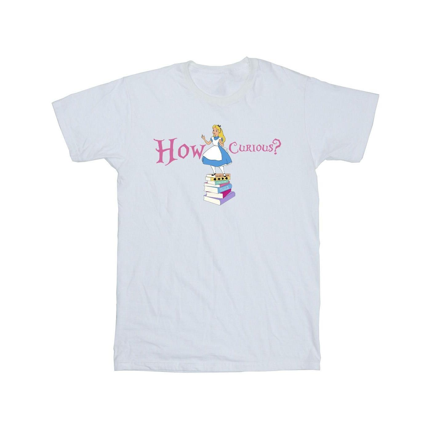Image of Alice In Wonderland How Curious Tshirt Jungen Weiss 104