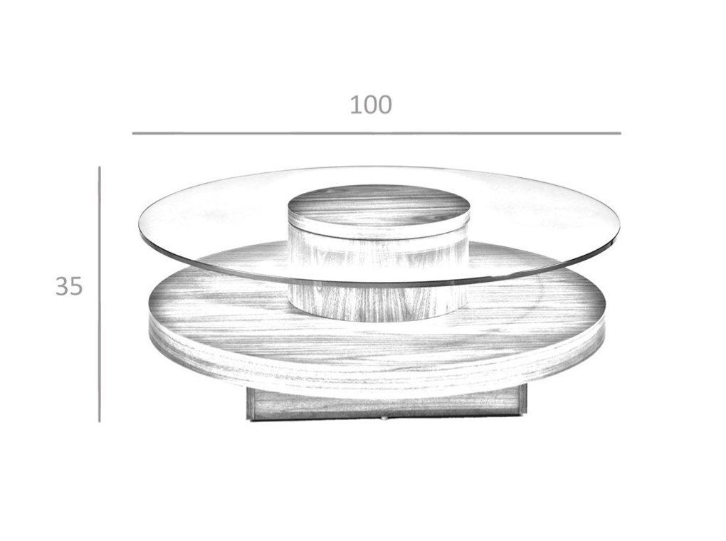 ANGEL CERDA Table basse en verre de noyer  