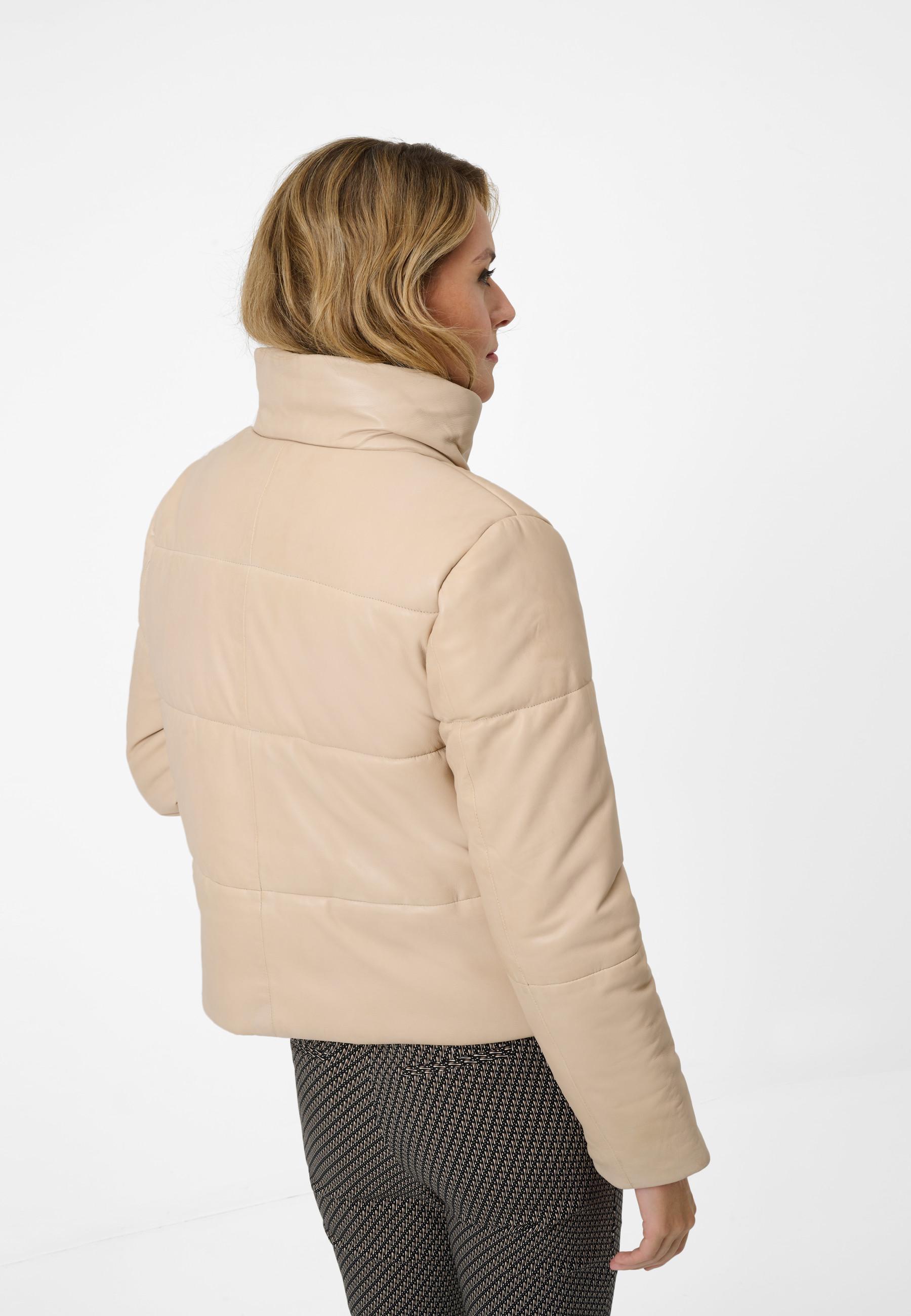 RICANO  Blouson en cuir s Filia, blouson matelassé avec col en tricot 